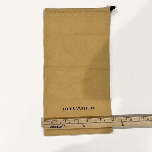 Louis Vuitton Cotton Drawstring Shoe Dust Bag 14.5 x 7.75 Tan Accessory Storage - Picture 5 of 7